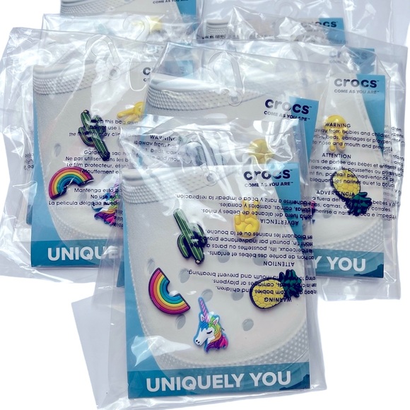 CROC Jibbitz Charms Unicorn Cactus Peace Rainbow - Picture 5 of 6